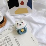 Wholesale Cute Design Cartoon Handcraft Wool Fabric Cover Skin for Airpod (1 / 2) Charging Case (Bunny Light Blue)